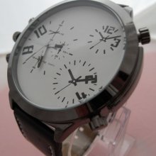 Rare Mens Aircraft Military Style Quartz Sports Watch White Wristwatches