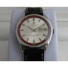 Rare Vintage Favre Leuba Harpoon Ii Automatic Original White Dial Wristwatch