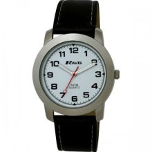Ravel Boy's Quartz Watch With White Dial Analogue Display And Black Plastic Or Pu Strap R5-2.1B
