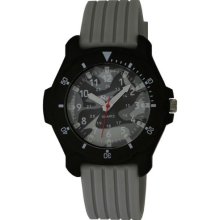 Ravel Boy's Quartz Watch With Black Dial Analogue Display And Grey Silicone Strap R1534.04