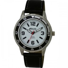 Ravel Men's Quartz Watch With White Dial Analogue Display And Black Plastic Or Pu Strap R5-3.1G