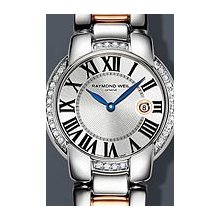 Raymond Weil Jasmine Mini Diamond Two Tone 29 mm Watch - Silver Dial, Two Tone Bracelet 5229-S5S-00659 Sale Authentic