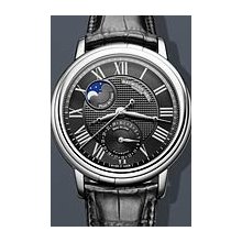 Raymond Weil Maestro Phase de Lune 39.5mm Watch - Silver Dial, Black Leather Strap 2839-STC-00659 Sale Authentic