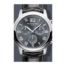 Raymond Weil Tradition Gents Chrono 39mm Watch - Grey Dial, Black Alligator Strap 4476-STC-00600 Chronograph Sale Authentic