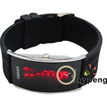 Red Digital Led Display Mens/ladies Quartz Sport Wrist Watches