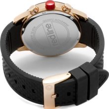 Red Line Men's Tech Chronograph Silicone Round Watch Case Color: Rose gold, Marker Color: Rose gold, Hand Color: Rose gold and black/white and red