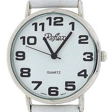 Reflex Jumbo Face White Strap Ladies Watch