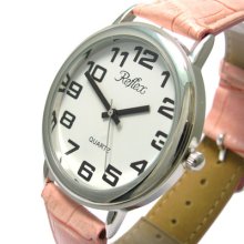 Reflex Ladies Jumbo Large Watch With Easy To Read Dial And Pink Strap