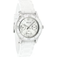 Relic By Fossil Ladies Boyfriend Multi-Function White Strap Quartz Watch ZR15582