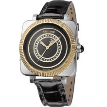 Roberto Cavalli Men's Bohemienne Analogue Watch R7251166125 With Quartz Movement, Leather Bracelet And Black Dial