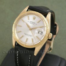 Rolex 18k vintage date greek key bezel ref 1506