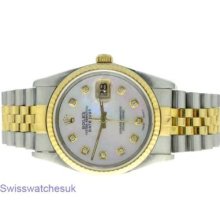 Rolex Datejust Steel & Gold Auto Watch Diamonds Ship From London,uk, Contact Us