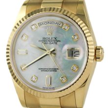 Rolex Day-date 118238 Pearl Solid 18k Yellow Gold Swiss Automatic Men's Watch