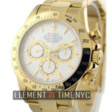 Rolex Daytona 18k Yellow Gold Zenith Movement White Dial