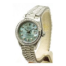 Rolex Ladies Preowned Datejust 2.00ct Diamond Bracelet - Ice Blue Dial