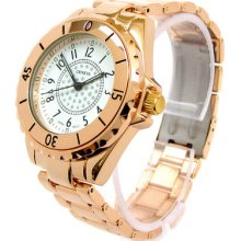 Rose/gold Geneva Designer Style Metal Bracelet Women's Watch