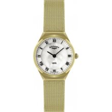 Rotary Lb02612-41 Ladies Ultra Slim Gold Plated Watch