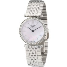 Rotary Lb90003/07 Ladies Stainless Steel Bracelet Watch With Stone Set Case