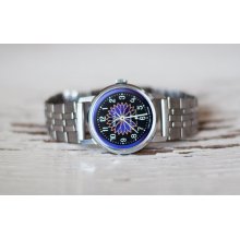 Russian watch Soviet watch Men watch Mechanical watch -blue clock face watch - men's wrist 