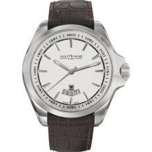 Saint Honore Men's 861065 1AFIN Coloseo Silver Dial Brown Leather ...