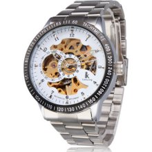 Sale Fairyland Romance Cool Automatic White Gold Men's Wrist Watch From Hk