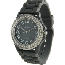 Sale Gift Geneva Platinum Women's Grey Grey Silicone Quartz Watch