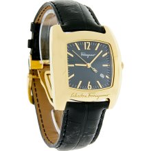 Salvatore Ferragamo Vara Mens Black Leather Swiss Quartz Watch F51LBQ4009-S009
