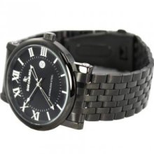 Sam Cafasso WAT-0710M-BK Sam Cafasso Men Watch in Black Dial Blacktone Stainless Steel Bracelet