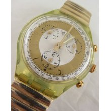 Scg100 Swatch 1993 Golden Globe Chrono Authentic Art