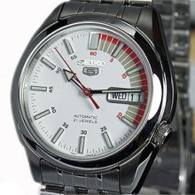 Seiko 5 Mens White Face Speed Dial Day Date Latest Snk369k1