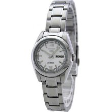 Seiko 5 Symk23 Women's Stainless Steel Day Date White Dial Automatic Watch