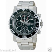 Seiko Alarm Chronograph Watch Sna225p1 100m Divers Watch