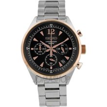 Seiko Chronograph Black Dial Mens Watch SSB068 ...