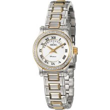 Seiko Ladies Stainless Steel Premier Mother Of Pearl Dial Diamonds SXD774