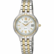 Seiko Ladies Two Tone Oval Solar Watch