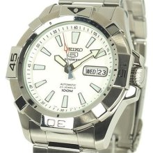 Seiko Men's 5 Automatic SNZH09K Silver Stainless-Steel Automatic ...