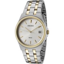 Seiko Men's Sgef12p1 Silver Dial Two-tone Stainless Steel Watch