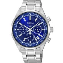 Seiko Quartz Chronograph Blue Dial Watch Ssb039 Ssb039p1