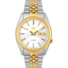 Seiko SNXJ90 Rolex Style gold tone bezel Day and date display at 3 O cl See-Thru Caseback