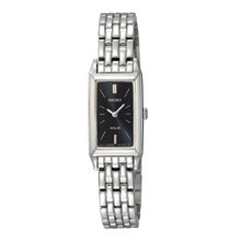 Seiko Solar Polished Bracelet Black Dial Women's watch #SUP043
