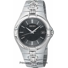 Seiko Stainless Men's Watch - Black Face SGEC67