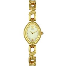 Seiko Sujd28 Gold Tone Diamond Accent Slim Ladies Watch