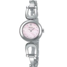 Seiko Suje67 Silver-tone Diamond Pink Mother-of-pearl Dial Women's Watch