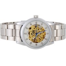 SINOBI Automatic Skeleton Stainless Steel Men's Mechanical Watch (White)