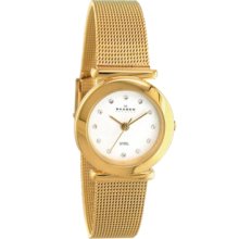 Skagen Denmark Watch, Womens Gold-Tone Stainless Steel Bracelet 107SGG