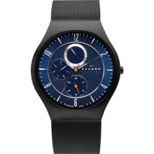 Skagen Watch - 806XLTBN - Titanium Case Black Mesh Blue Dial