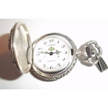Small Framont Pocket Watch - Figuere Birds In Case - Swiss Made - Very Nice