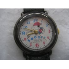Snoopy & Woodstock Vintage Watch With Snoopy Tin