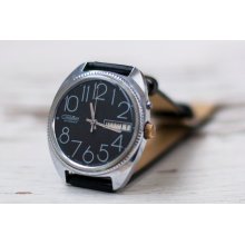 Soviet watch Russian watch Men watch Mechanical watch- black clock face watch - 