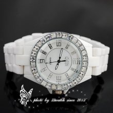 Special Number Dial Design White Bracelet High Quality Women's Quartz Watch R